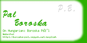 pal boroska business card